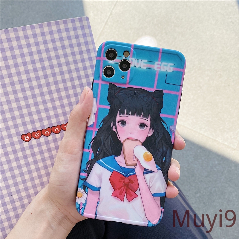 Ốp điện thoại mềm họa tiết hoạt hình cô gái Nhật Bản độc đáo cho iPhone12 11PROMAX X XSMAX XR I8/SE2 Iphone7plus | BigBuy360 - bigbuy360.vn