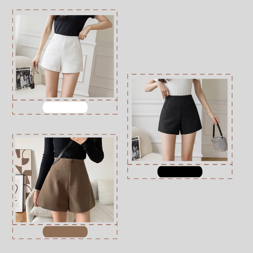 Quần short nữ cạp cao ống rộng đẹp lưng cao bigsize phong cách ulzzang hàn quốc BSTORE QS01 | BigBuy360 - bigbuy360.vn