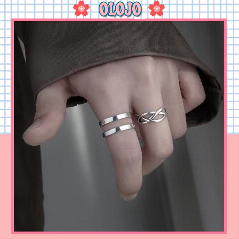 🌼3 Nhẫn có thể điều chỉnh phong cách Hàn Quốc thời trang Hàn Quốc unisex