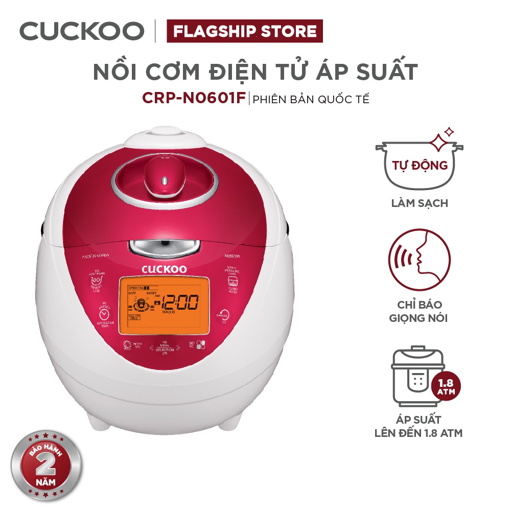 [Mã ELMALL10 giảm 10% đơn 500K] Nồi cơm điện tử Cuckoo 1,08 lít CRP-N0601F - Hàng chính hãng - Chất lượng Hàn Quốc