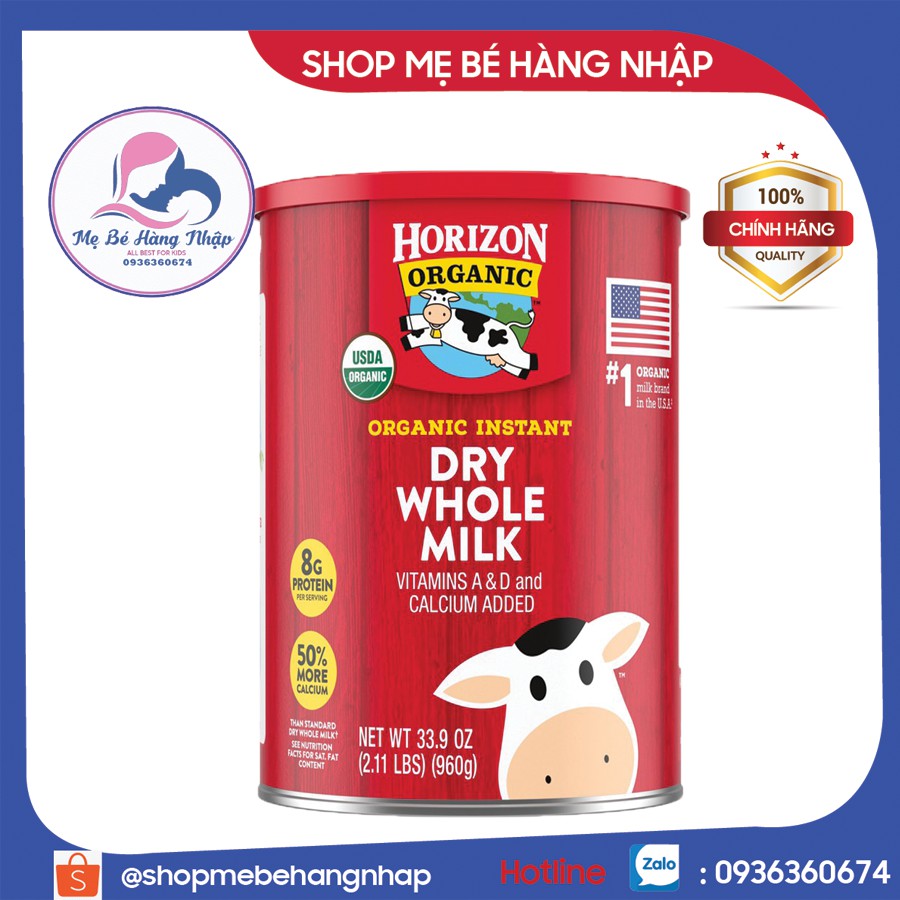 Sữa tươi dang bột Horizon Organic 870g [Mỹ]