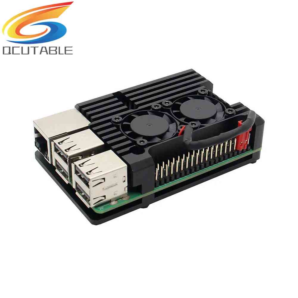 Vỏ Nhôm Làm Mát Hai Quạt Cho Raspberry Pi 3 Model B +