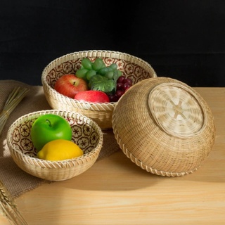 Rổ đựng đồ,rổ đựng hoa quả bằng mây đan họa tiết hoa văn decor.Sản phẩm xuất khẩu.