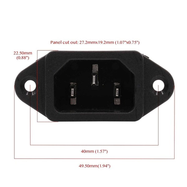Jack Nguồn AC 3 Chân AC-008