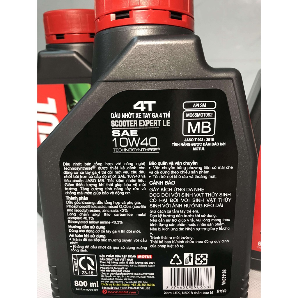 Nhớt Xe Tay Ga Motul Scooter Expert LE 10W40