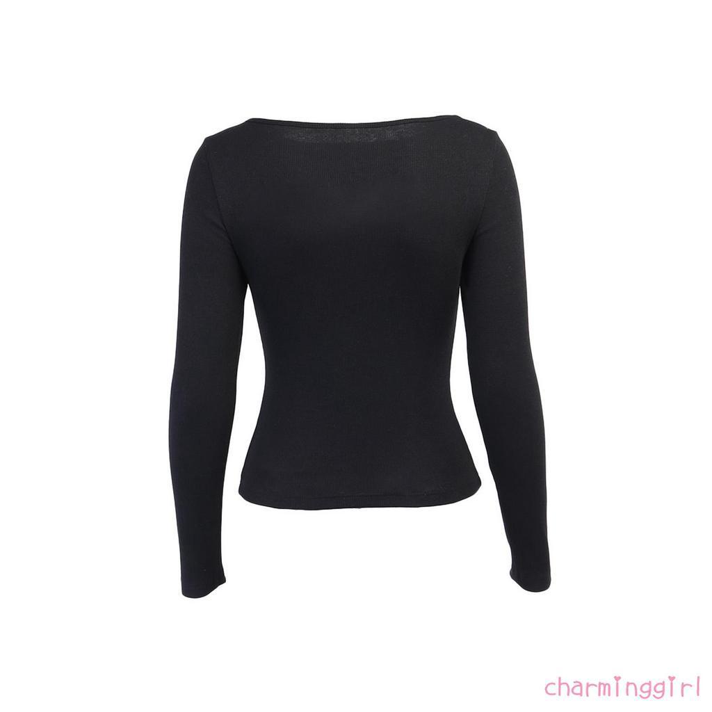 Áo Dệt Kim Màu Trơn Dáng Ôm Co Giãn Thoải Mái