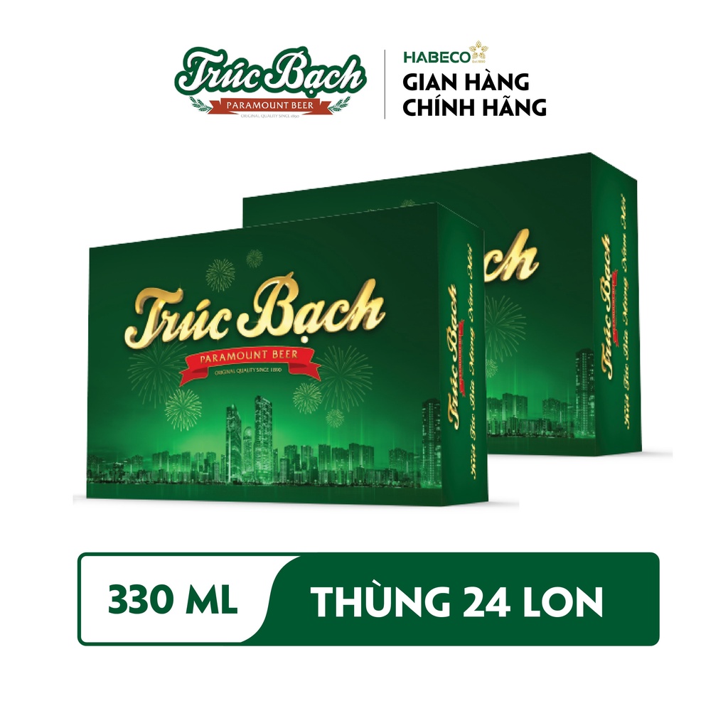 COMBO 2 Thùng 24 lon Bia Trúc Bạch –  HABECO (330ml/lon) – Phiên bản Tết