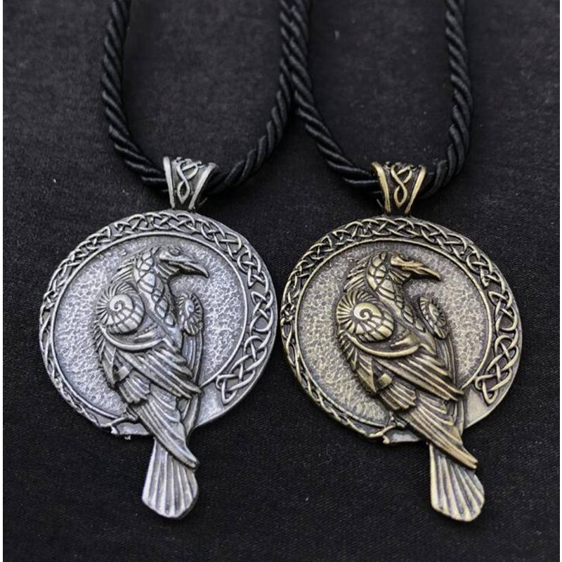 1 Mặt Vòng cổ Hình Chim Quạ Đen Thời Trang Cho Nam