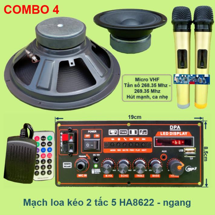 Mạch loa kéo 2 tấc 5 HA8622 ngang công suất 80W