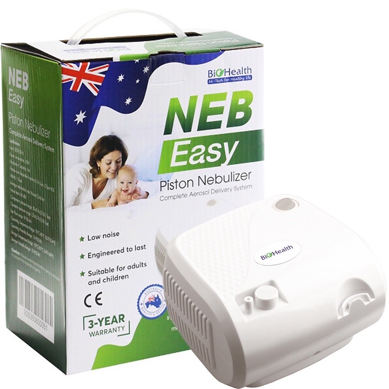 Máy xông khí dung, máy xông mũi họng BIOHEALTH NEB EASY hỗ trợ các bệnh hô hấp bảo hành 3 năm MXKDNEBEASY