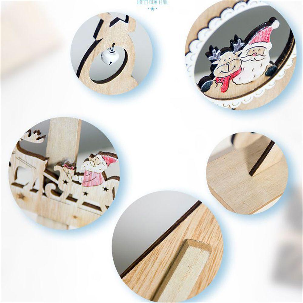 LONTIME Phụ Kiện Trang Trí Giáng Sinh Bằng Gỗ Xinh Xắn