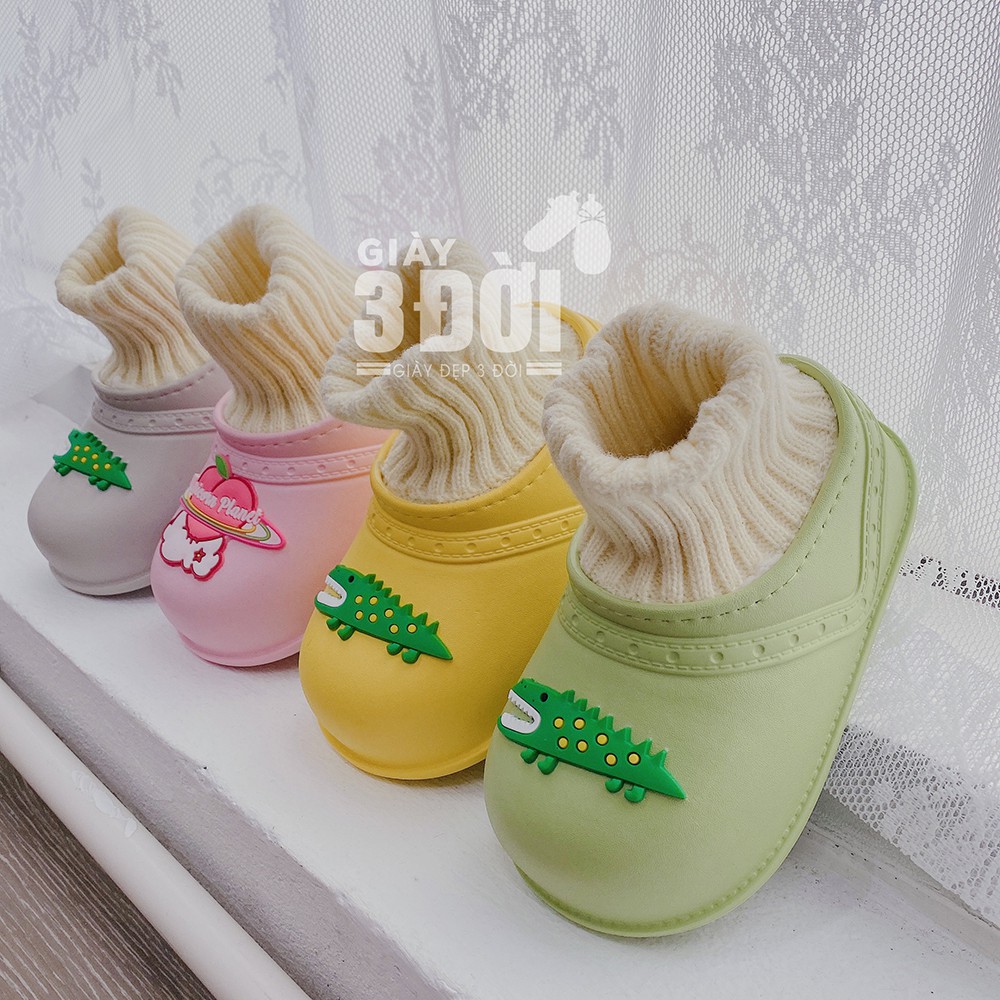 Giày Bốt, Boot Cổ Len Chống Nước Bé Trai Bé Gái Cho Chân 13-17.5cm Siêu Đáng Yêu GIAY3DOI 3DG64