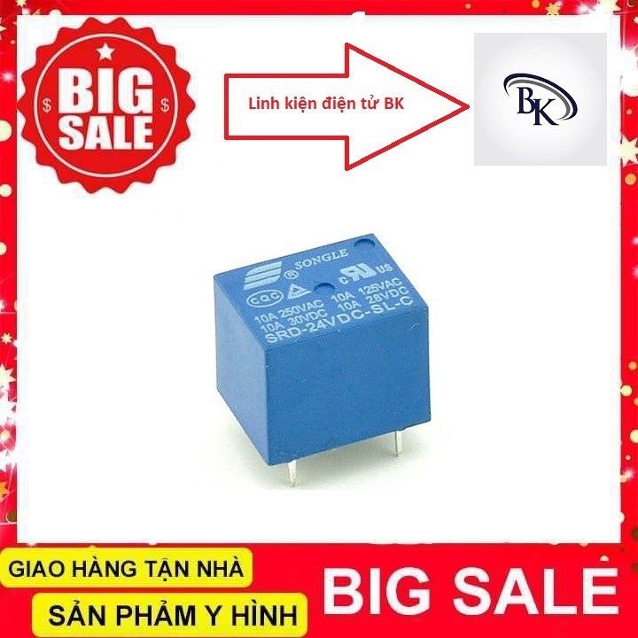 Relay rơ le 5v 12v 24v - 250VAC 10A SRD 5P-linhkiendientubk