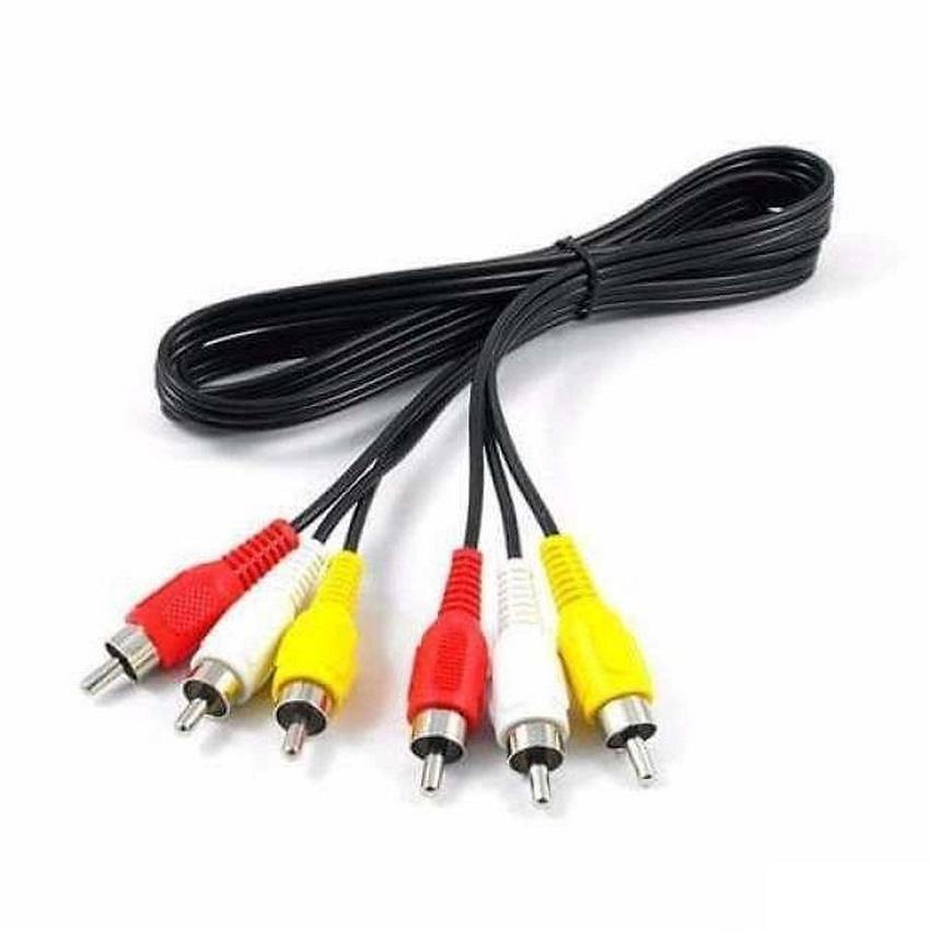 Dây Loa AV 6 Đầu Jack Hoa Sen  RCA Dài 1m5 Đầu Jack Chắc Chắn, Đàn Hồi Tốt, Dây Lõi Đồng To