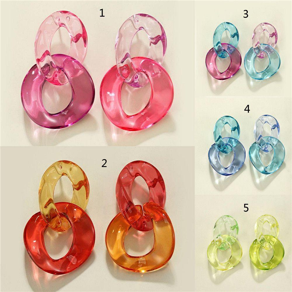 Khuyên Tai Dạng Chuỗi Bằng Acrylic Phong Cách Thời Trang Chất Lượng Cao