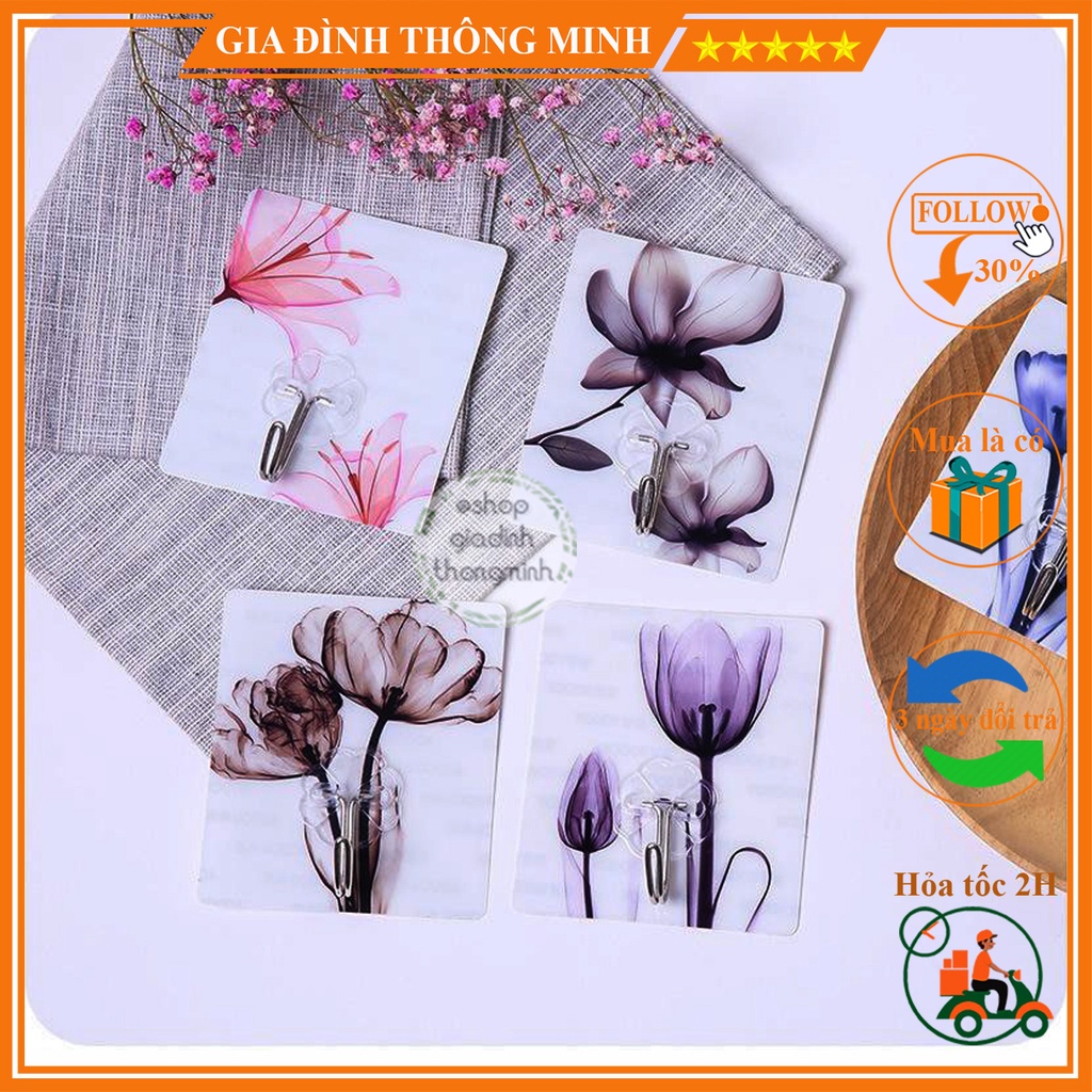 (𝗚𝗶𝗮́ 𝗦𝗶̉) Móc Dán Tường Siêu Dính Hình Ảnh 3D Nhiều Màu Đẹp Chịu Lực Tốt Đa Năng, Tiện Lợi