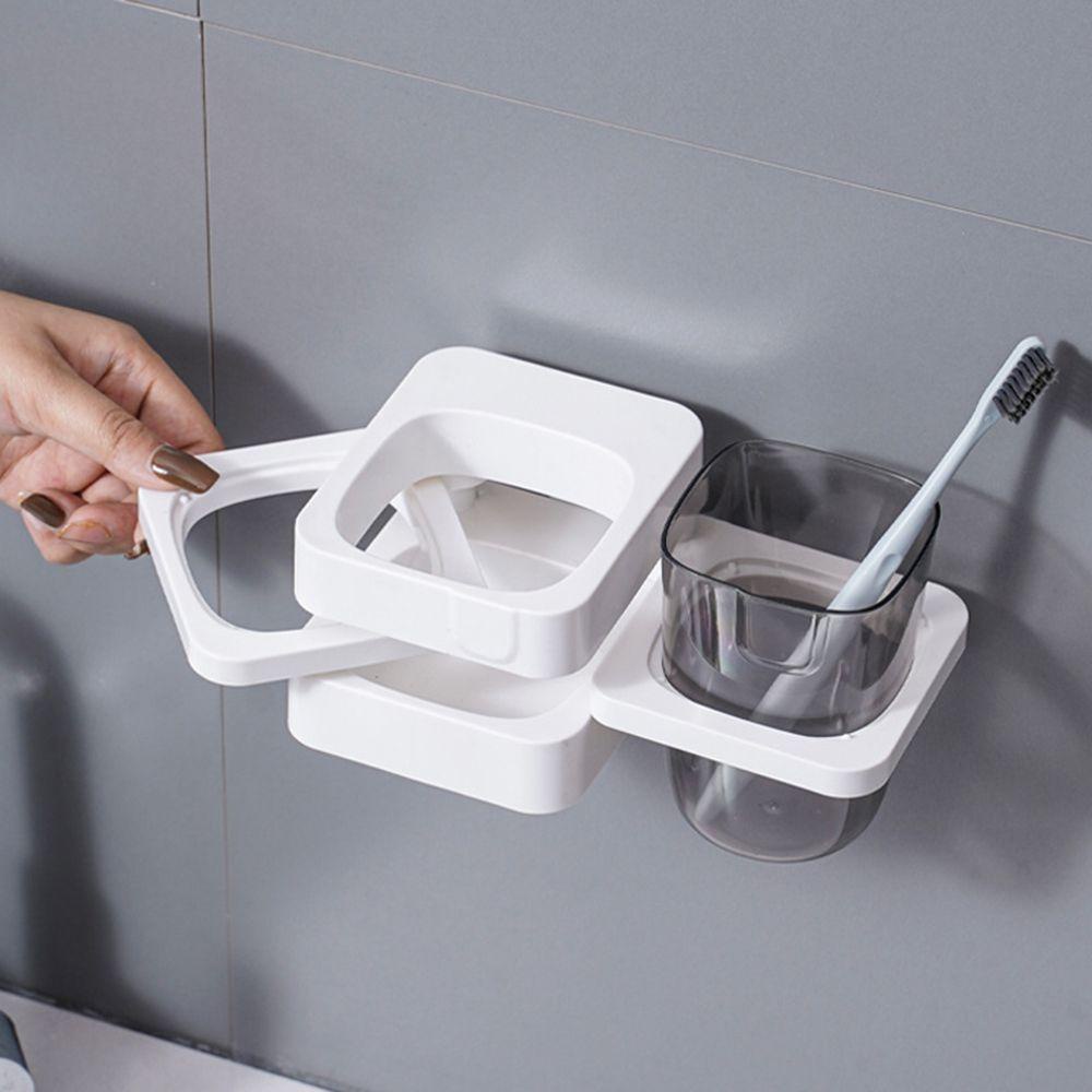 BORAG Giá Đỡ Bàn Chải Đánh Răng Bằng Nhựa Tự Dính Gắn Tường Đa Năng