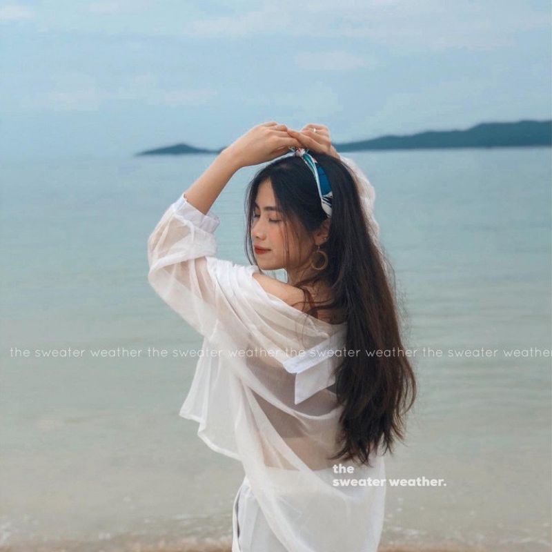 Sét áo sơ mi voan from rộng có túi  và áo 2 dây cực sang chảnh