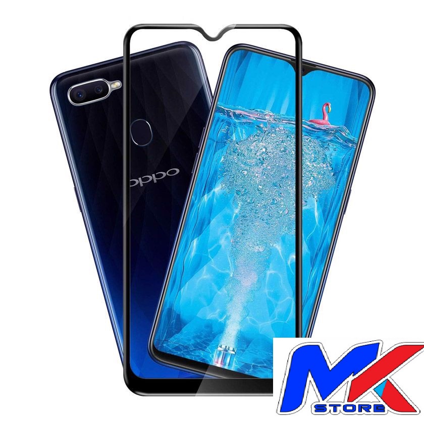 Kính cường lực bảo vệ màn hình ĐT Oppo F9 full màn hình full keo - tặng bộ giấy lau kính trị giá 10K