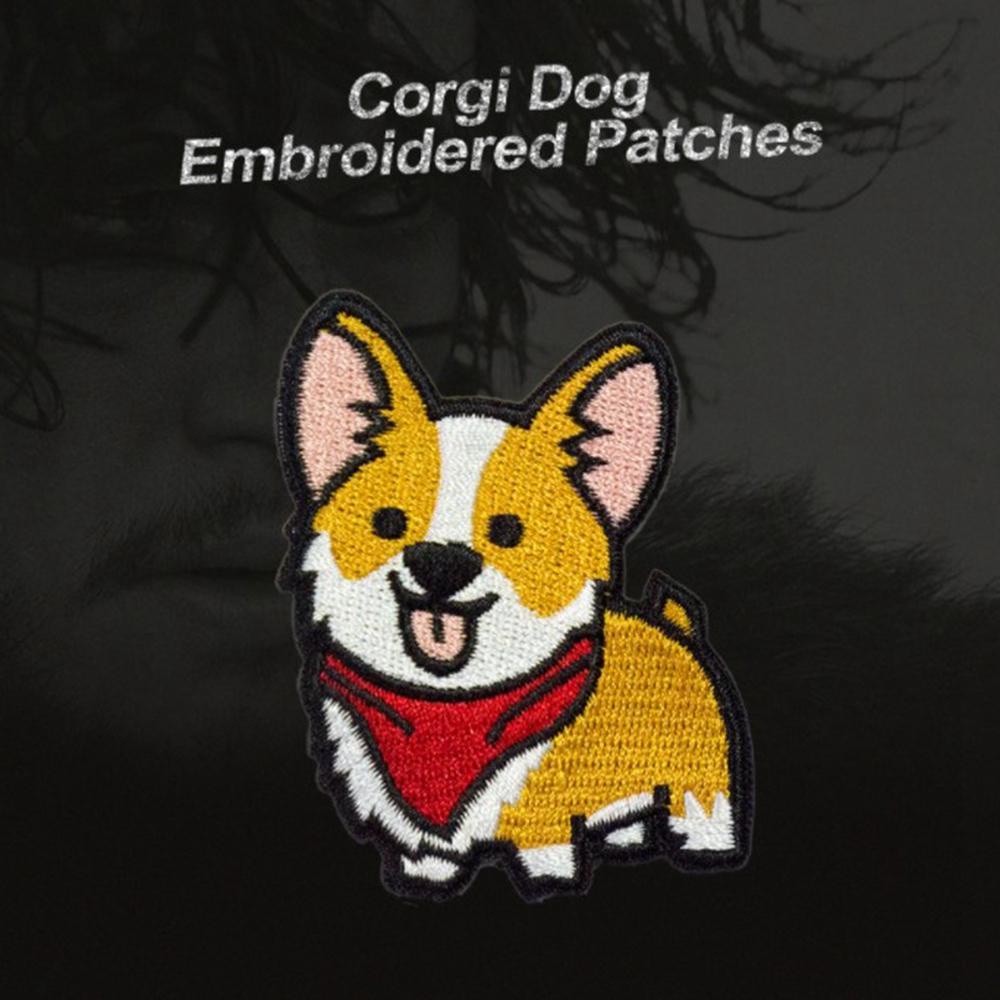 DARON Sticker Ủi Thêu Hình Chó Corgi Dễ Thương