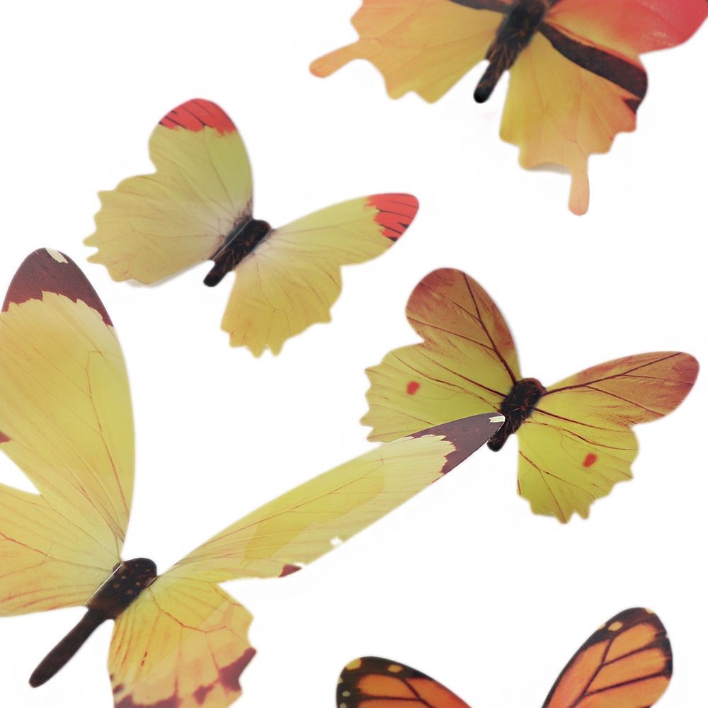 12 Sticker dán họa tiết 3D hình con bướm dùng trang trí tủ lạnh