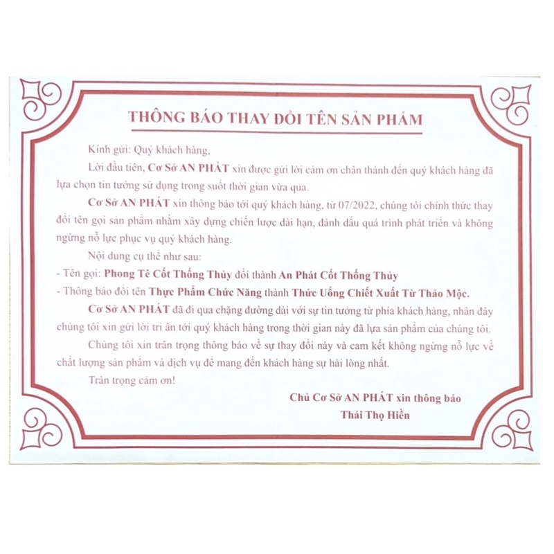 Phong Tê Cốt Thống Thủy An Phát