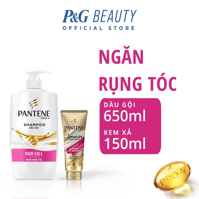 Bộ Dầu gội Pantene 650ML & Kem xả 3 phút diệu kỳ 150ML