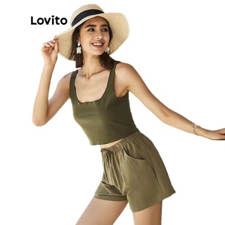 Áo hai dây Lovito cổ vuông hở lưng màu trơn