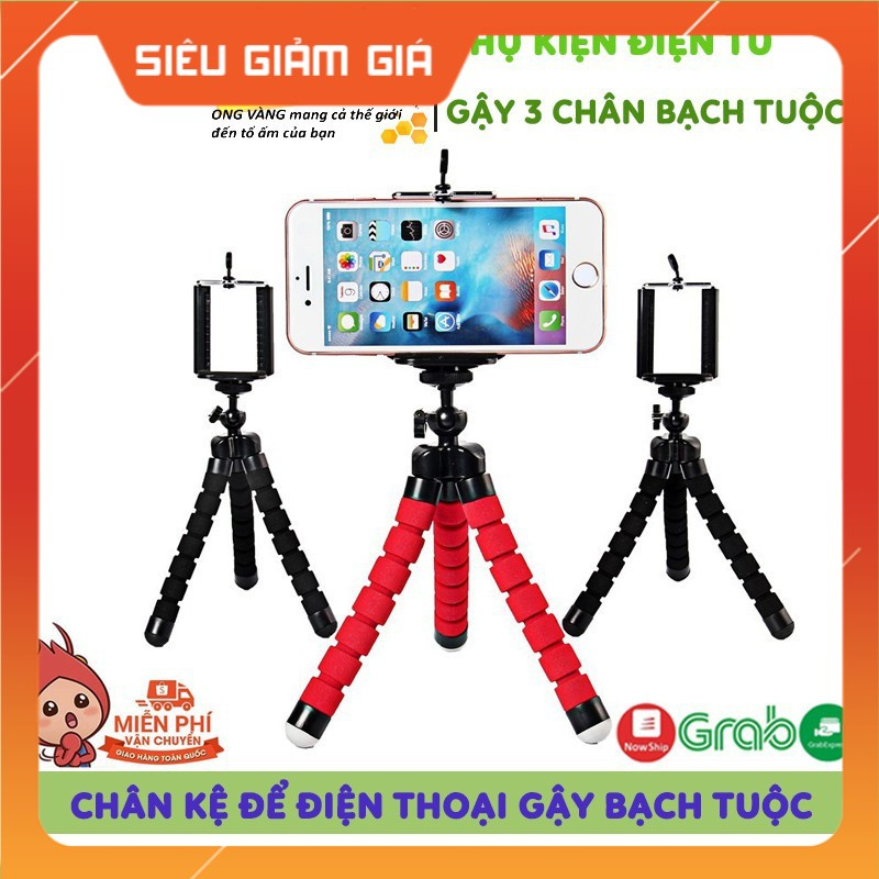 Tripod Bạch Tuộc 3 Chân Để Điện Thoại Để Bàn, Cầm Tay, Tặng Kèm Kẹp Điện Thoại