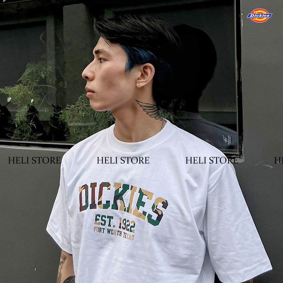 Áo thun nam nữ unisex Dickies basic in ngực, chất cotton 100% chính hãng - Helistore