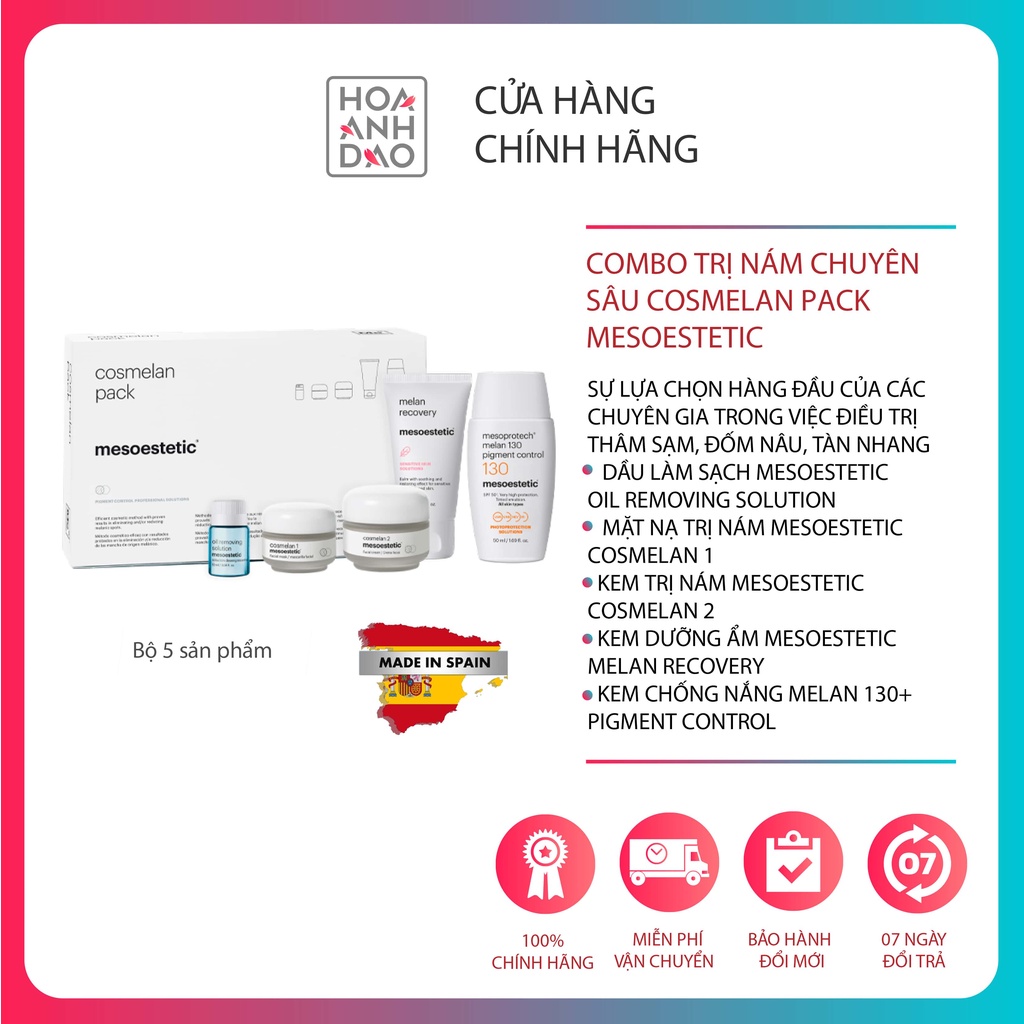 Bộ giảm nám chuyên sâu Mesoestetic Cosmelan Pack