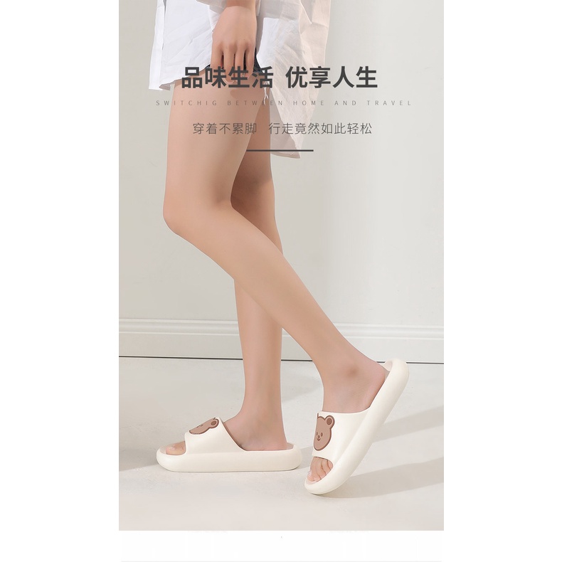 Dép đi trong nhà MS TTH037 đế dày chống trượt họa tiết gấu hoạt hình