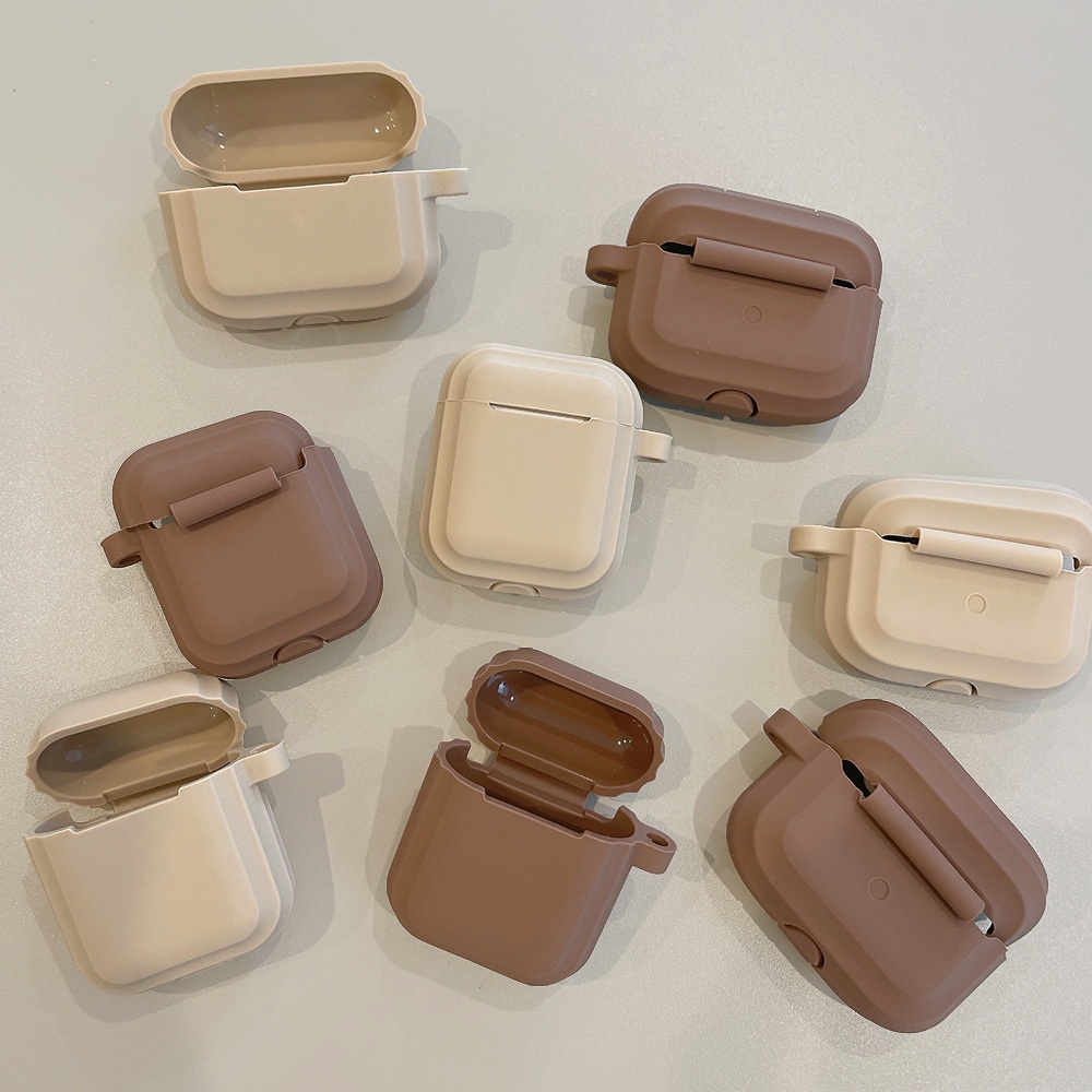 Vỏ bảo vệ hộp sạc tai nghe Airpods 1 2 3 Pro AirPods 3rd 2021 bằng TPU mềm hình cửa hàng Lilyrose đơn giản