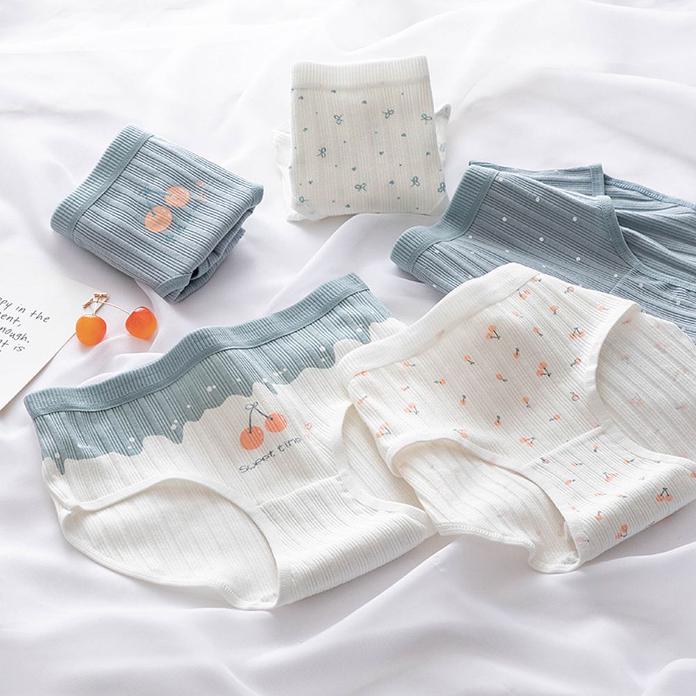 Quần Lót Nữ Co Giãn Thoáng Khí Họa Tiết Chấm Bi Phong Cách Hàn Quốc