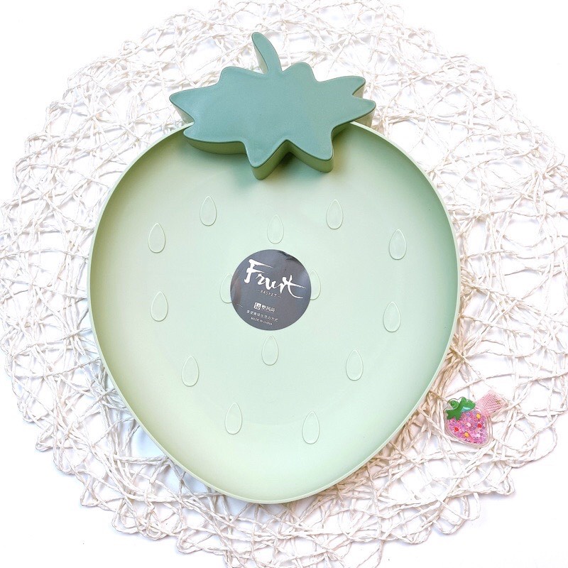 Khay ăn dặm, hình trái Dâu tây  đĩa đựng hoa quả bằng nhựa