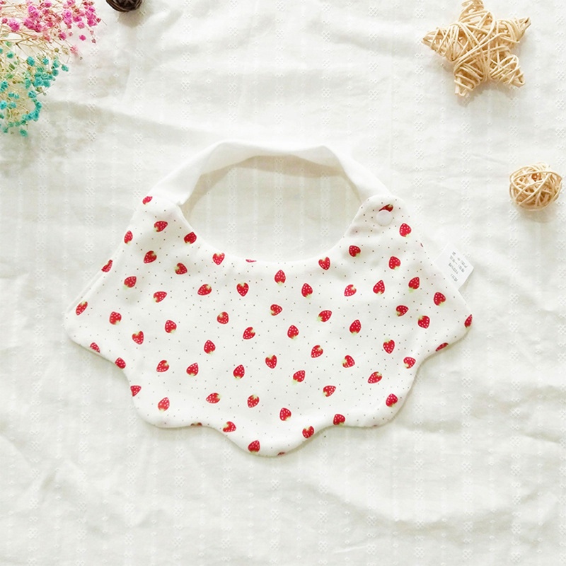 Yếm Ăn Bằng Cotton In Hoa Hoạt Hình Dành Cho Trẻ Sơ Sinh