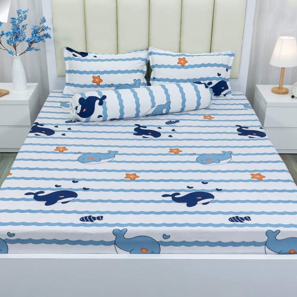 Bộ Ga Gối Poly Cotton M4 M6/M8 (Ga + 2 vỏ gối) | Mẫu nâu ( Được Chọn Mẫu) Chát với shop