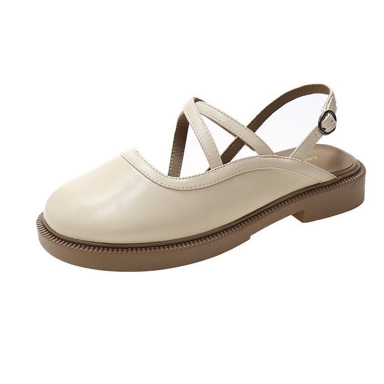 Giày Sandal Mary Jane Đế Bằng Mềm Mại Phong Cách Thời Trang Pháp Dành Cho Nữ
