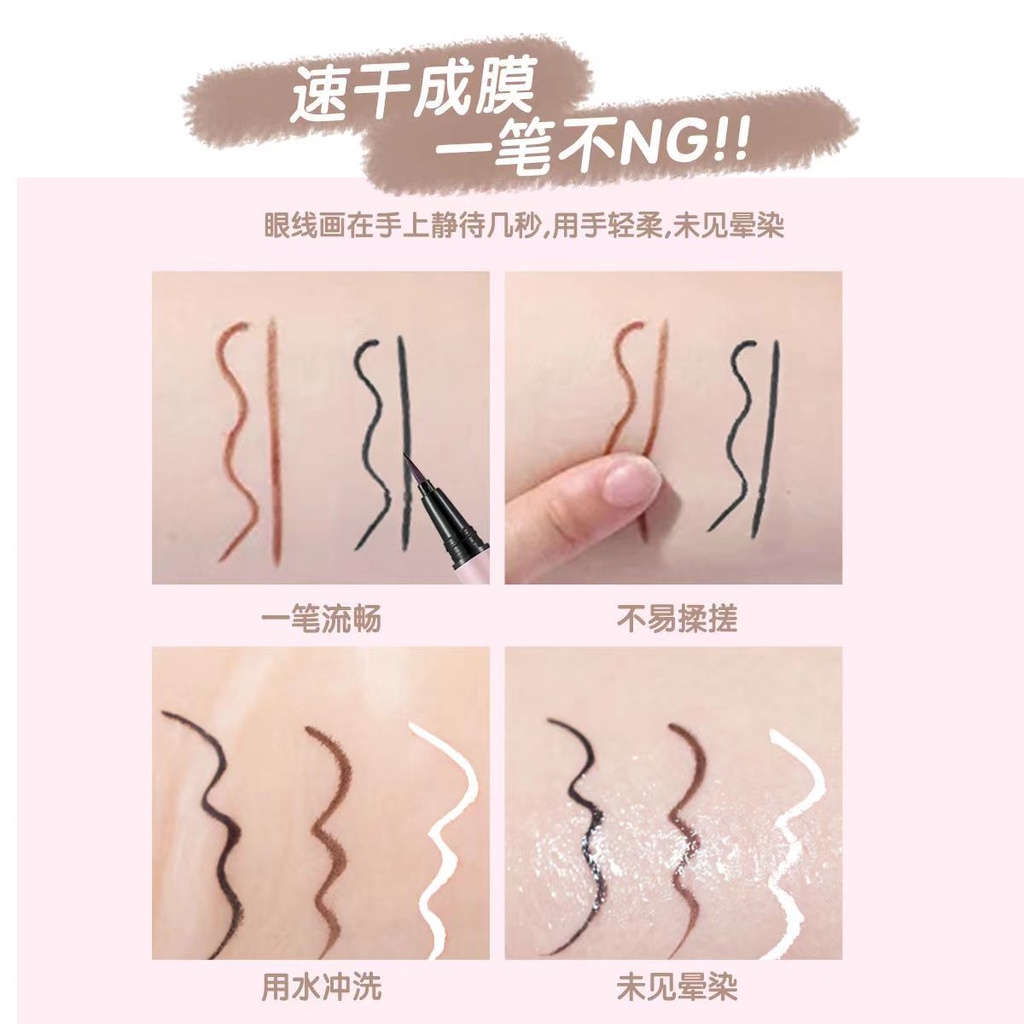 Bút Kẻ Mắt Dạng Lỏng NOVO Màu Trắng Và Đen Nâu Lâu Trôi Chống Thấm Nước NO.5595