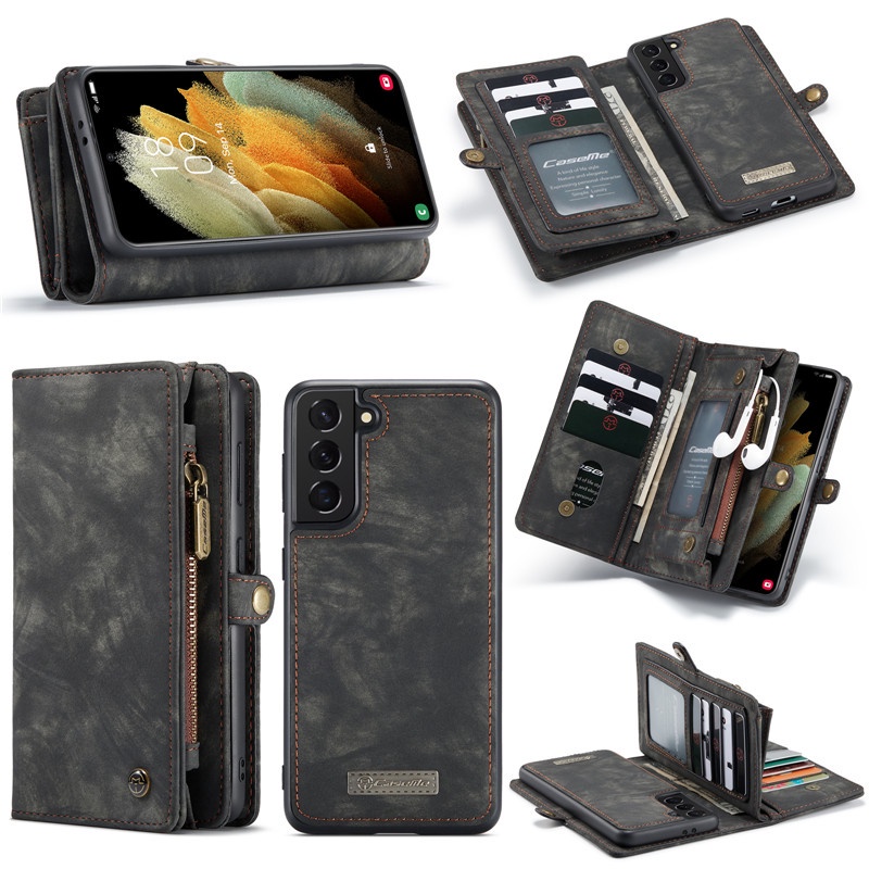 Bao da điện thoại nắp lật nhiều ngăn đựng thẻ kiểu retro thích hợp cho iphone 6 7 8 se plus x xs xr 11 12 mini pro max