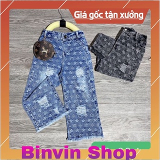 Quần jean bé gái LV ống suôn