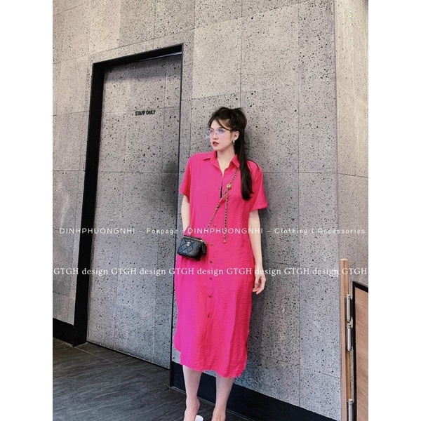 Váy sơmi đũi xuông