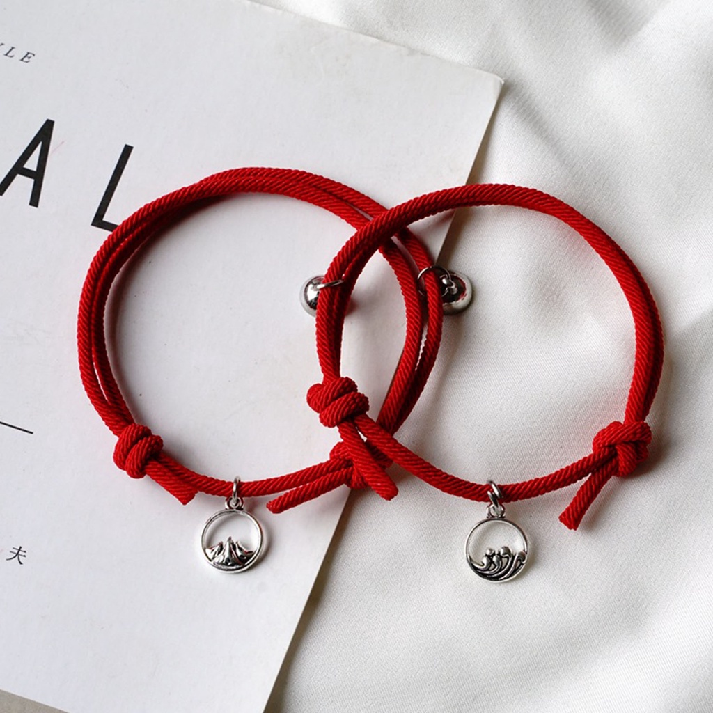 Bộ 2 Vòng Đeo Tay Dây Bện Phối Khóa Nam Châm Thời Trang Cho Cặp Đôi