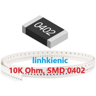 [SET 50 CON] Điện trở dán (SMD) 10K Ohm, 0402, 1/16w, 5%