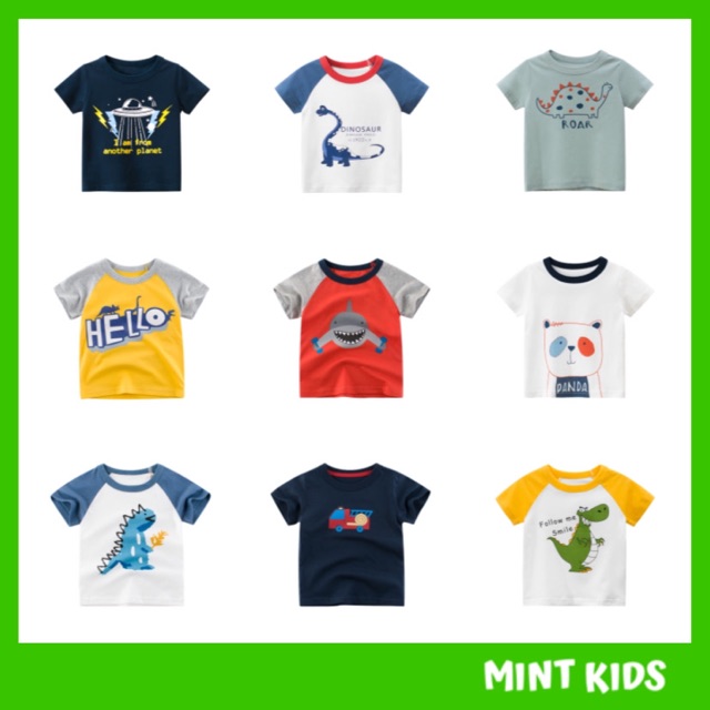 Áo bé trai 27KIDS áo thun cho bé in hình vui nhộn chất cotton hàng xuất Âu Mỹ