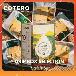 Cà phê phin giấy/drip box selection - cotero coffee, hộp 7 gói, phin, drip, coldbrew