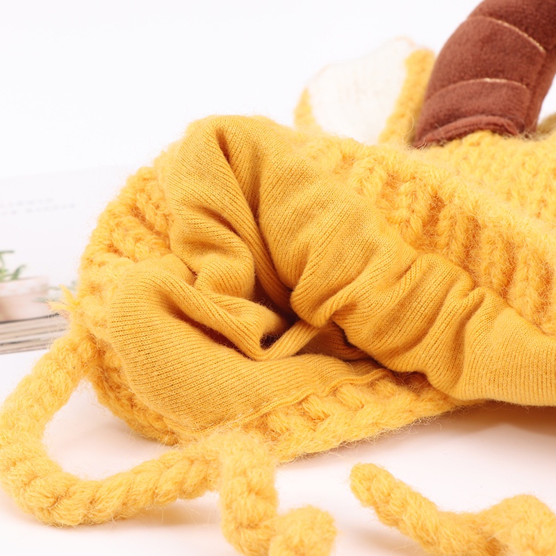 Mũ beanie dệt kim mềm mại giữ ấm tai thời trang thu đông cho bé