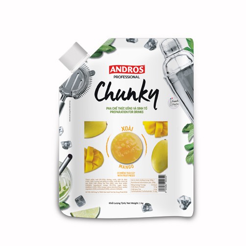 Mứt Sauce Chunky Xoài gói 1kg- Mứt Hoa quả tươi dùng trong pha chế