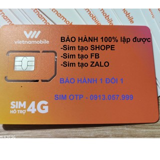Sim Vietnamobile lập Shope,fb,zalo. Bảo Hành 100% thành công, 1 đổi 1