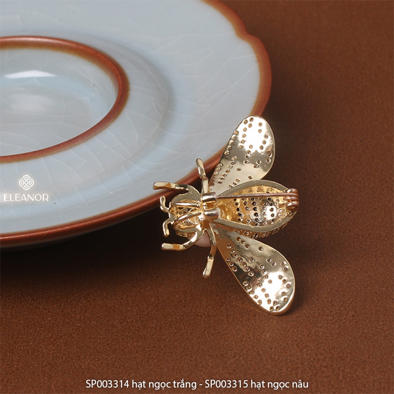 Ghim cài áo Eleanor Accessories hình con ong gắn ngọc trai nhân tạo sang chảnh phụ kiện trang sức thời trang đẹp